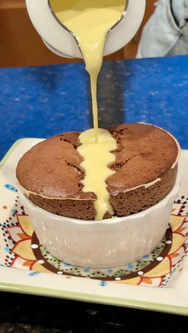 Chocolate Soufflé with Crème Anglaise